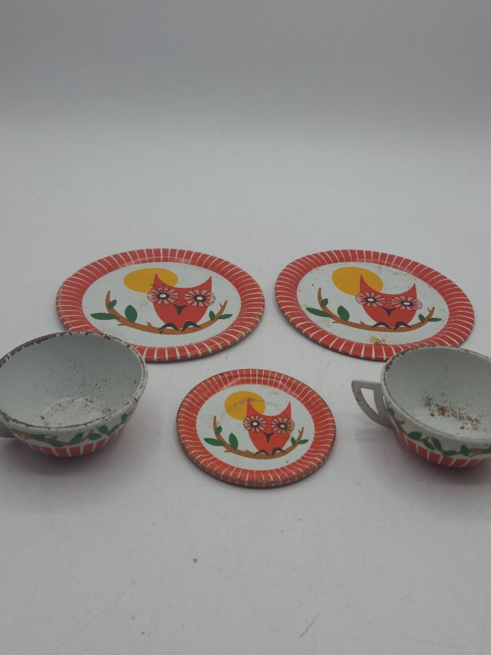 Vintage 5 Piece Retro 1960’s Owl Tea Set Children’s Play